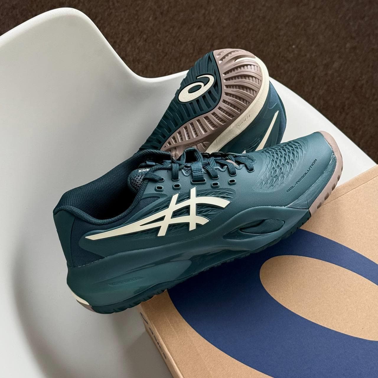 Giày Asics GEL-RESOLUTION X ''SAXON GREEN/BIRCH'' Training / Pickleball / Tennis - Hình ảnh 3