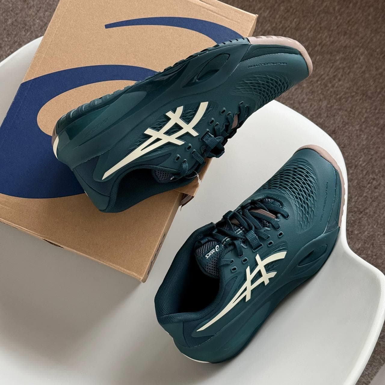 Giày Asics GEL-RESOLUTION X ''SAXON GREEN/BIRCH'' Training / Pickleball / Tennis - Hình ảnh 4