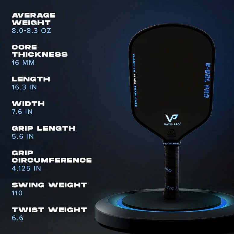 Vợt Pickleball Vatic Pro - Flash (14 & 16mm) (SH & LH) - Hình ảnh 4
